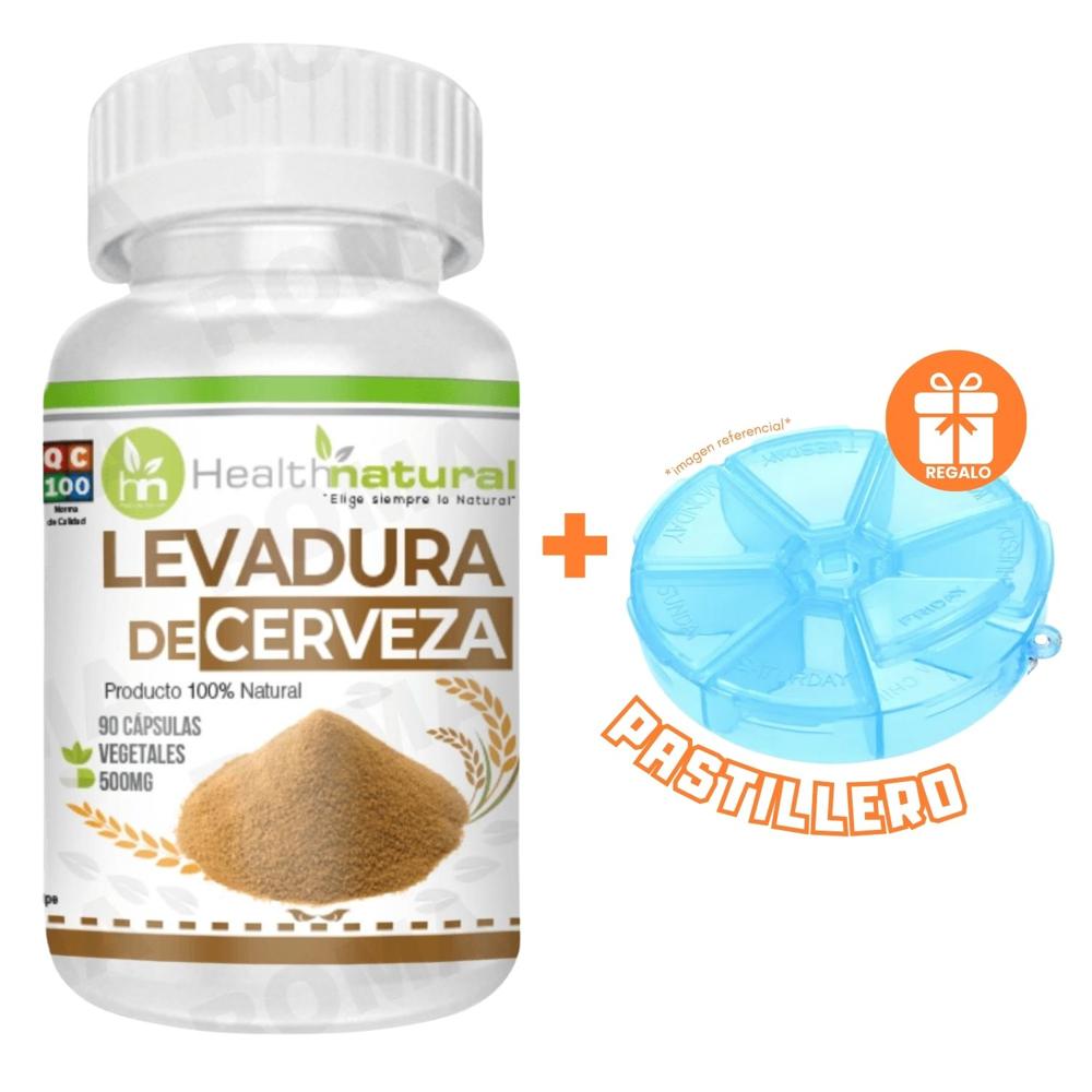 LEVADURA DE CERVEZA HEALTHNATURAL 500MG + REGALO PASTILLERO