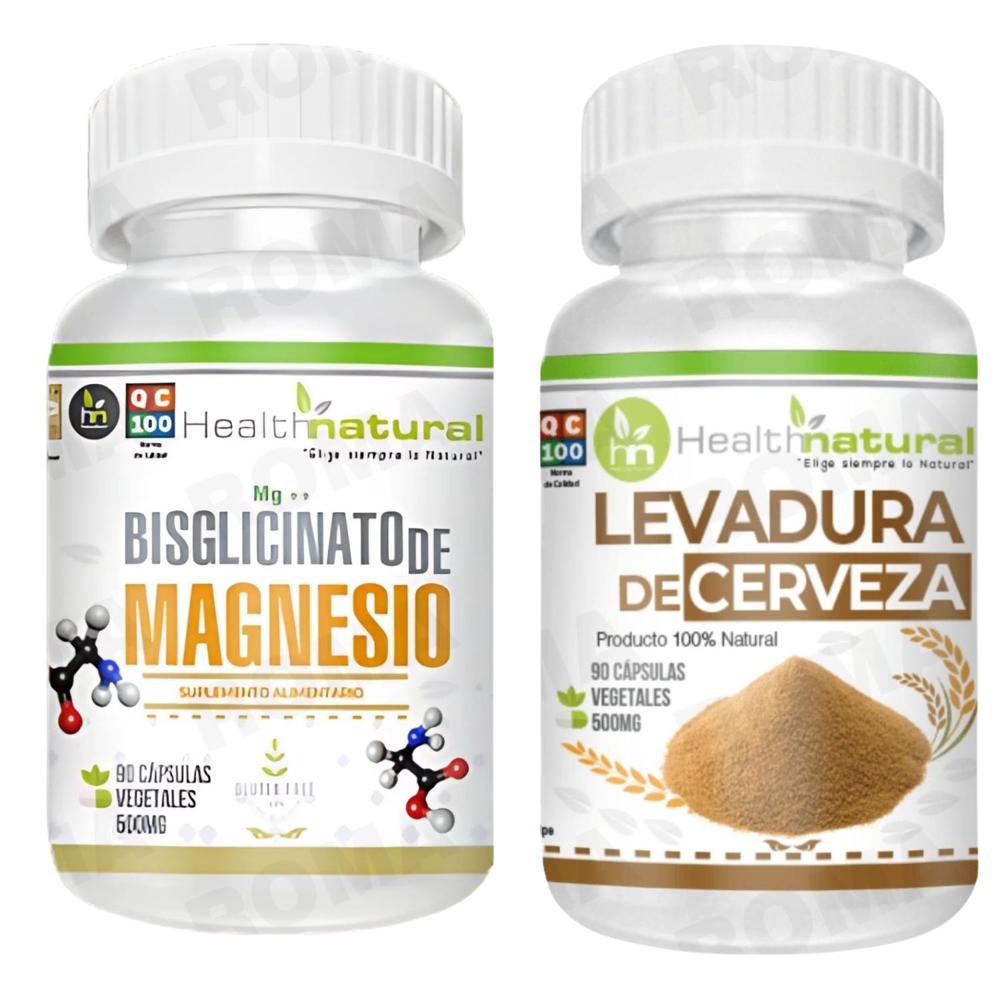 BISGLICINATO MAGNESIO HEALTHNATURAL + LEVADURA CERVEZA HEALTHNATURAL