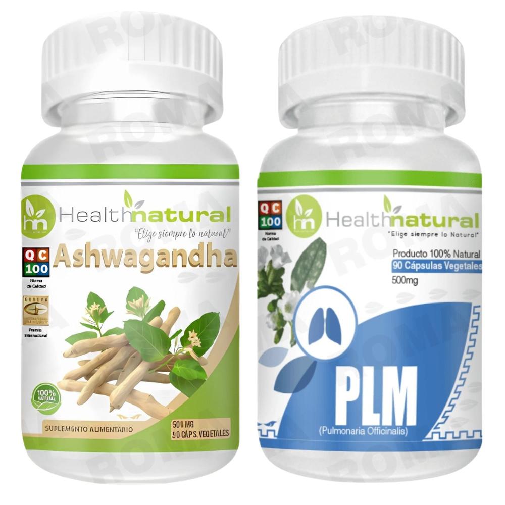ASHWAGANDHA HEALTHNATURAL 500MG + PLM(PULMONARIA) HEALTHNATURAL 500MG