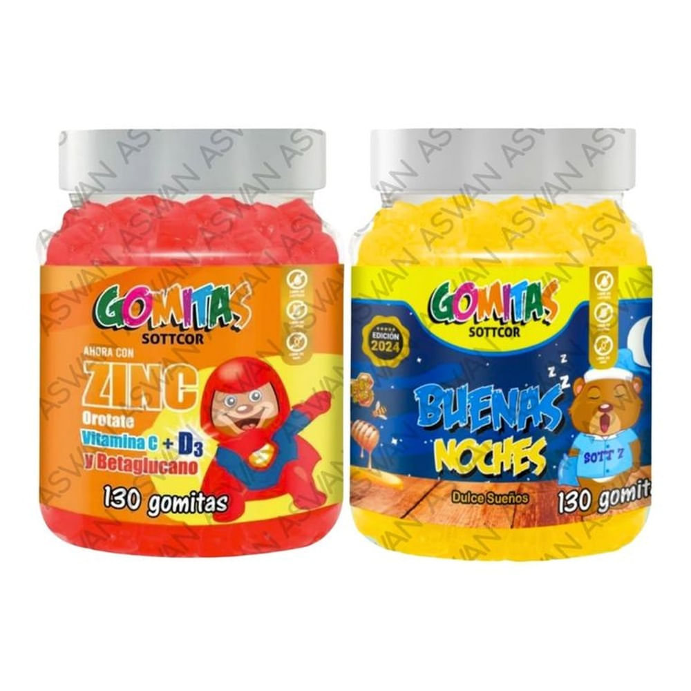 PACK NIÑOS DE ZINC OROTATE & OMEGA 3 130 GOMITAS - SOTTCOR