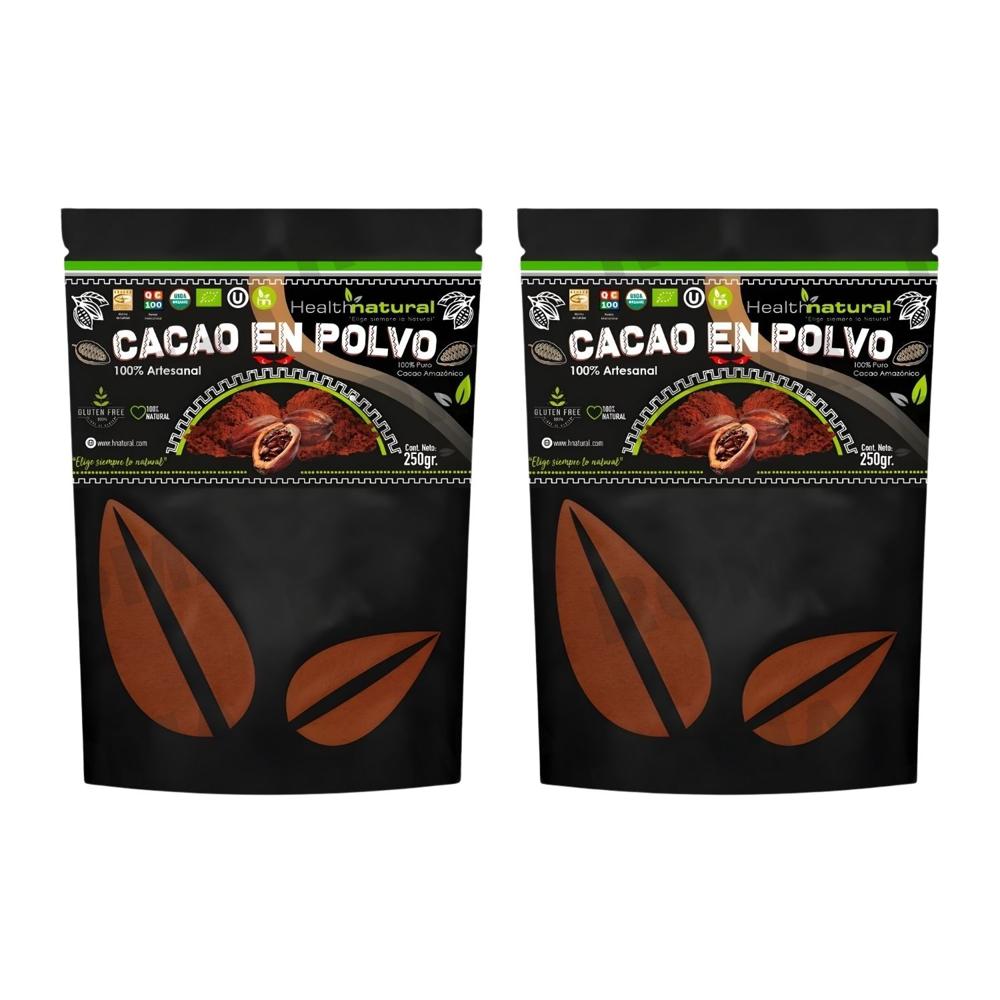 PACK 2 CACAO EN POLVO 250G HEALTHNATURAL
