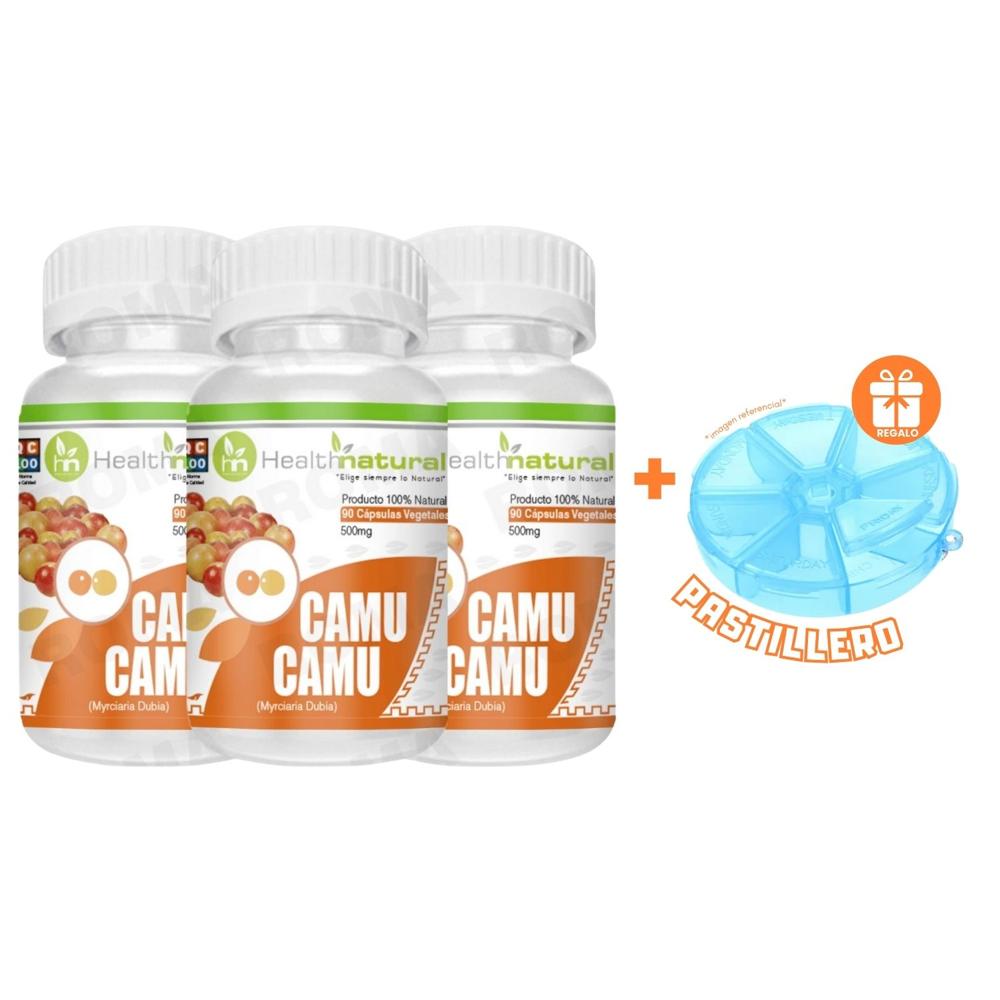 PACK 3 CAMU CAMU HEALTHNATURAL 1500MG + REGALO PASTILLERO