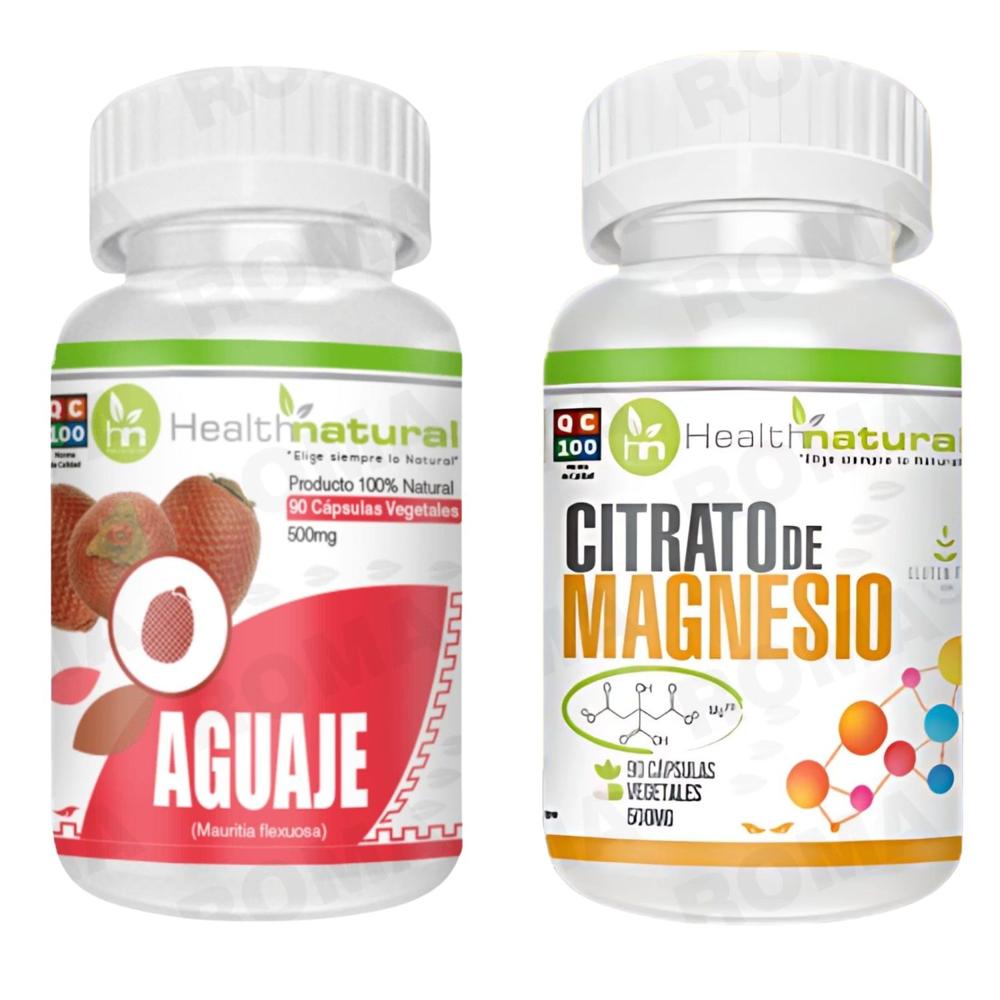 AGUAJE HEALTHNATURAL 500MG + CITRATO DE MAGNESIO HEALTHNATURAL 500MG
