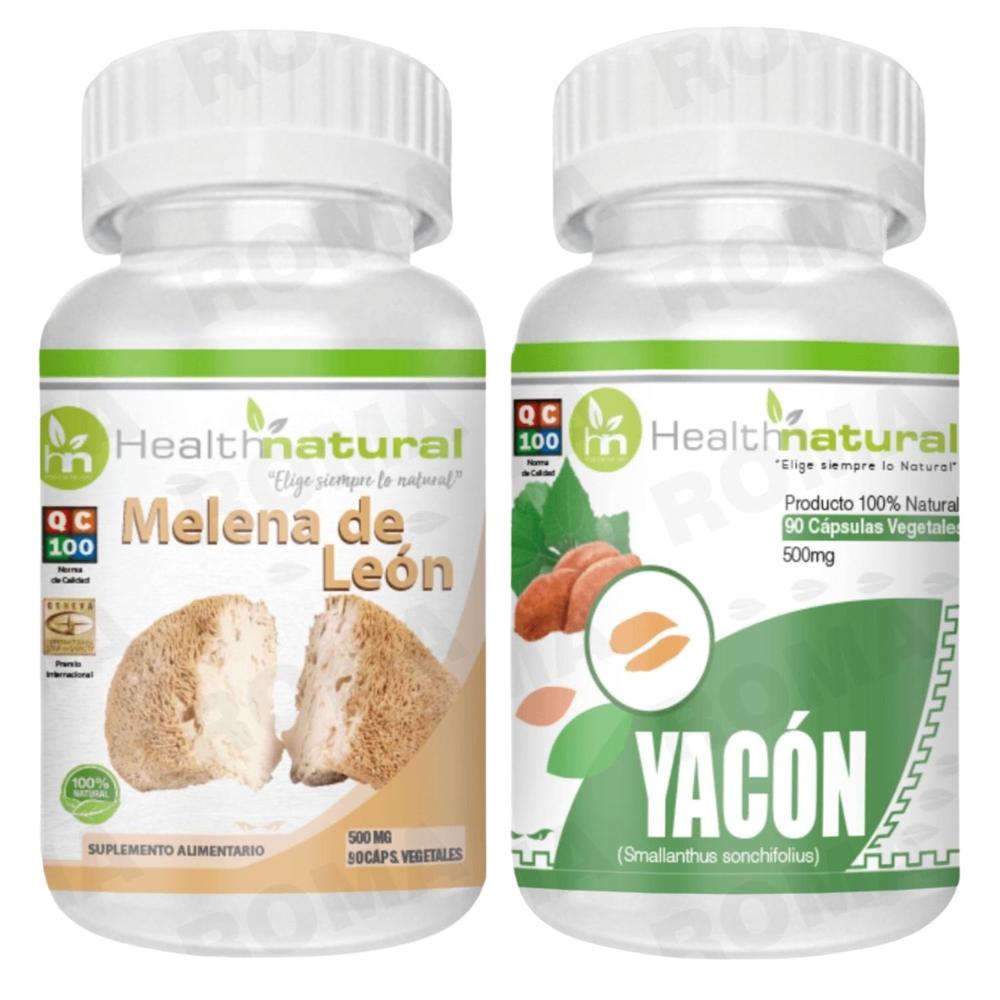 MELENA DE LEÓN HEALTHNATURAL 500MG + YACÓN HEALTHNATURAL 500MG