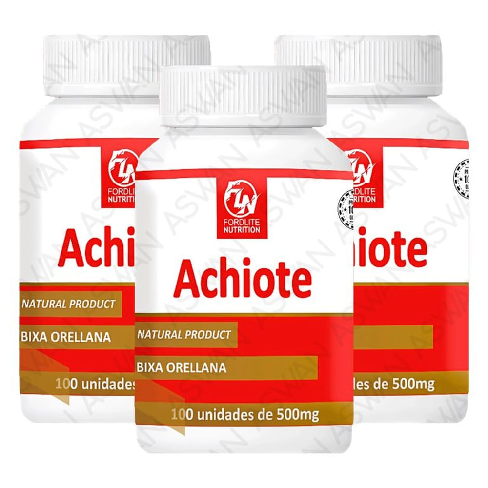 Pack de 3 Achiote Bixa Orellana 100 unidades 500mg