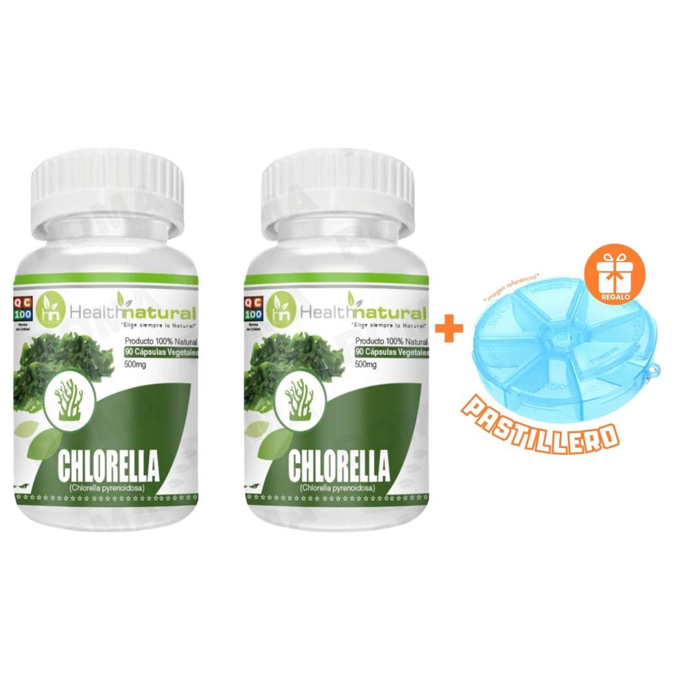 PACK 2 CHLORELLA HEALTHNATURAL 1000MG + REGALO PASTILLERO
