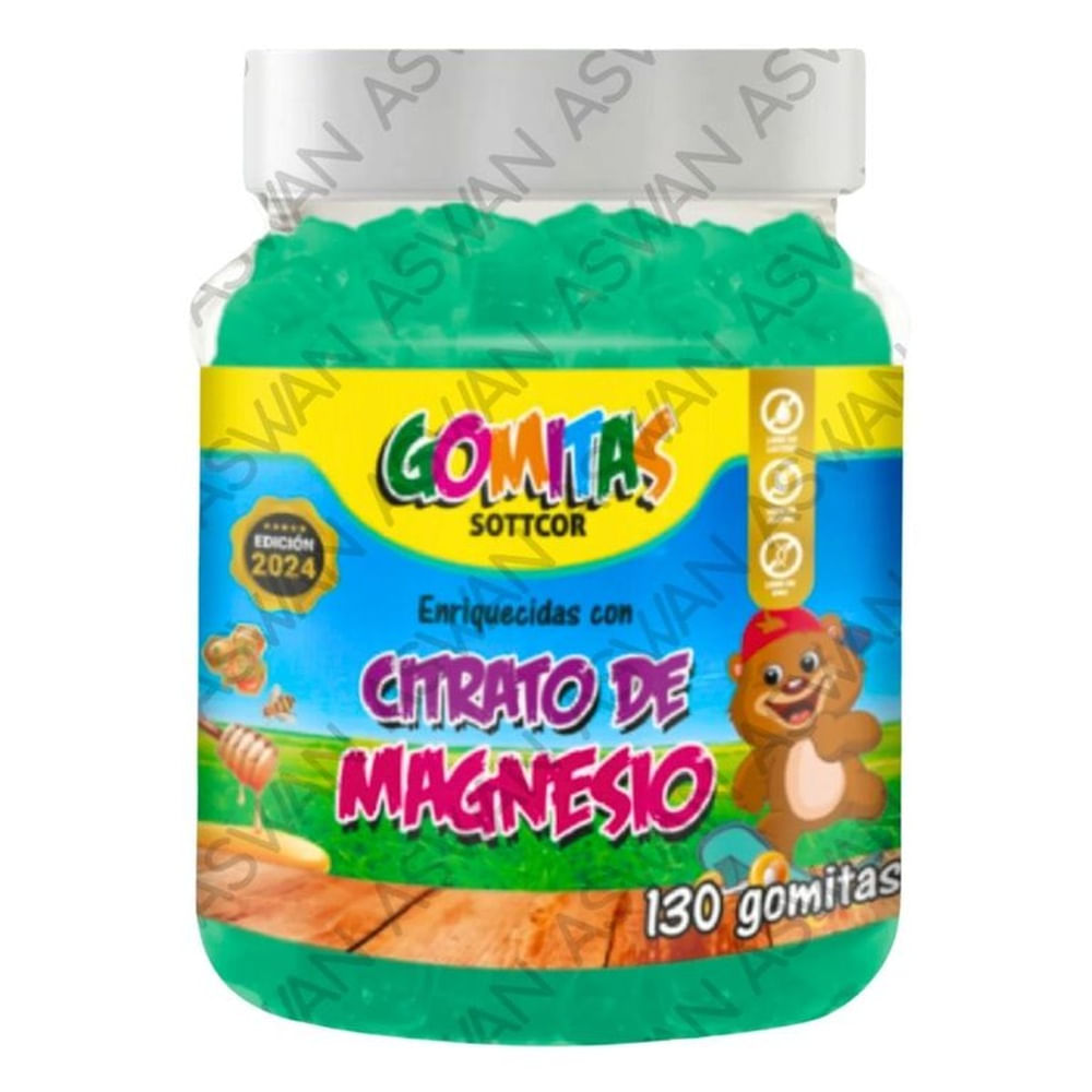 GOMITAS DE CITRATO DE MAGNESIO PARA NIÑOS 130 UNIDADES SOTTCOR 100GR