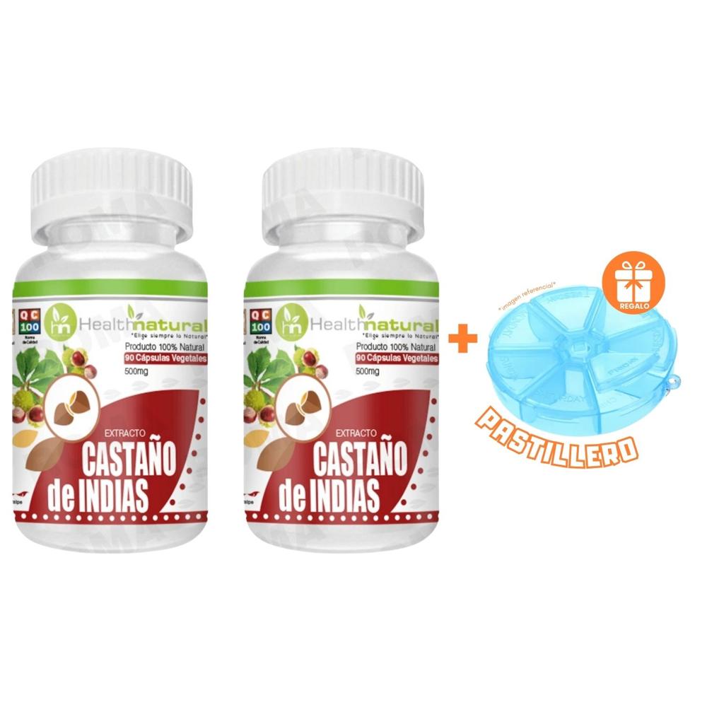 PACK 2 CASTAÑO DE INDIAS HEALTHNATURAL 1000MG + REGALO PASTILLERO