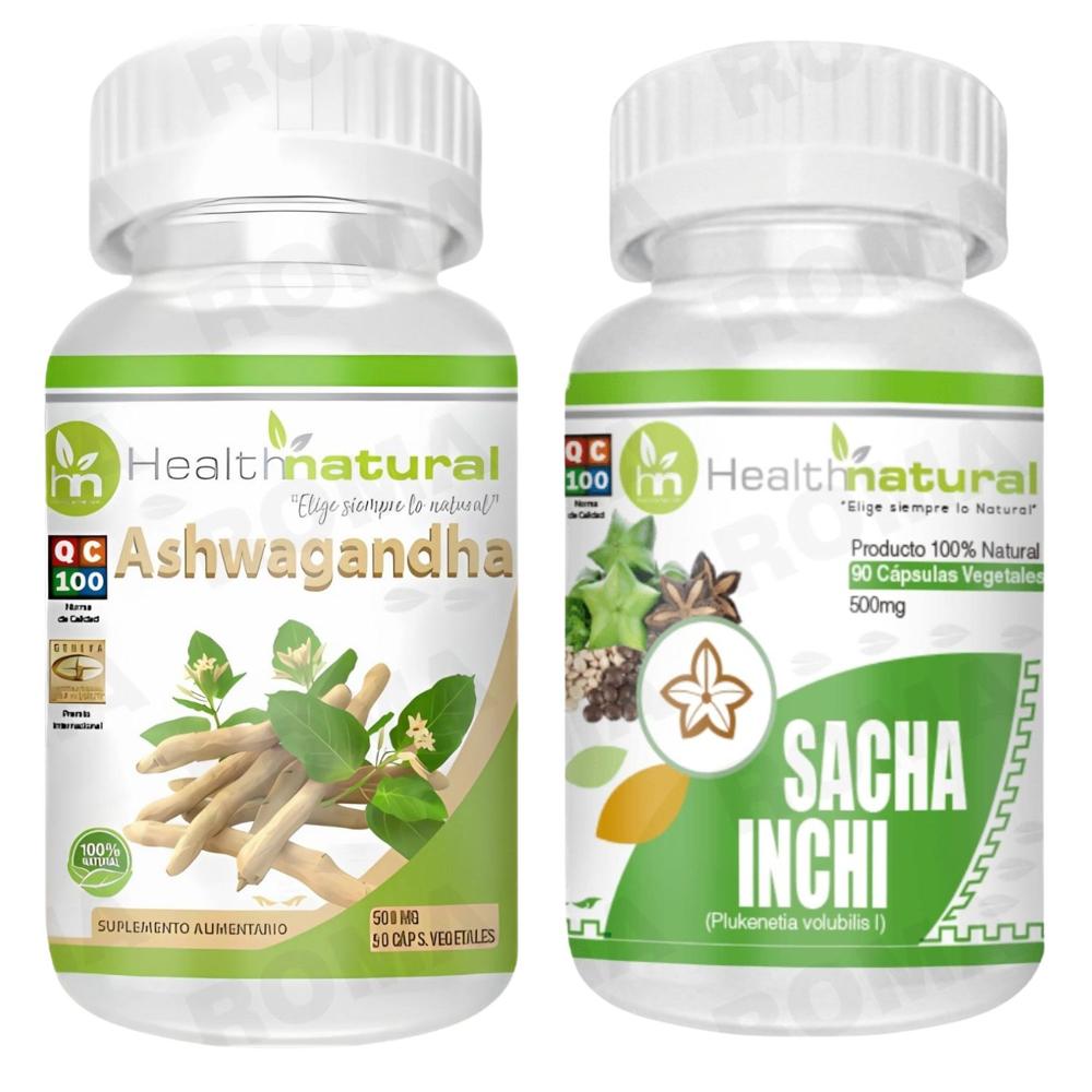 ASHWAGANDHA HEALTHNATURAL 500MG + SACHA INCHI HEALTHNATURAL 500MG