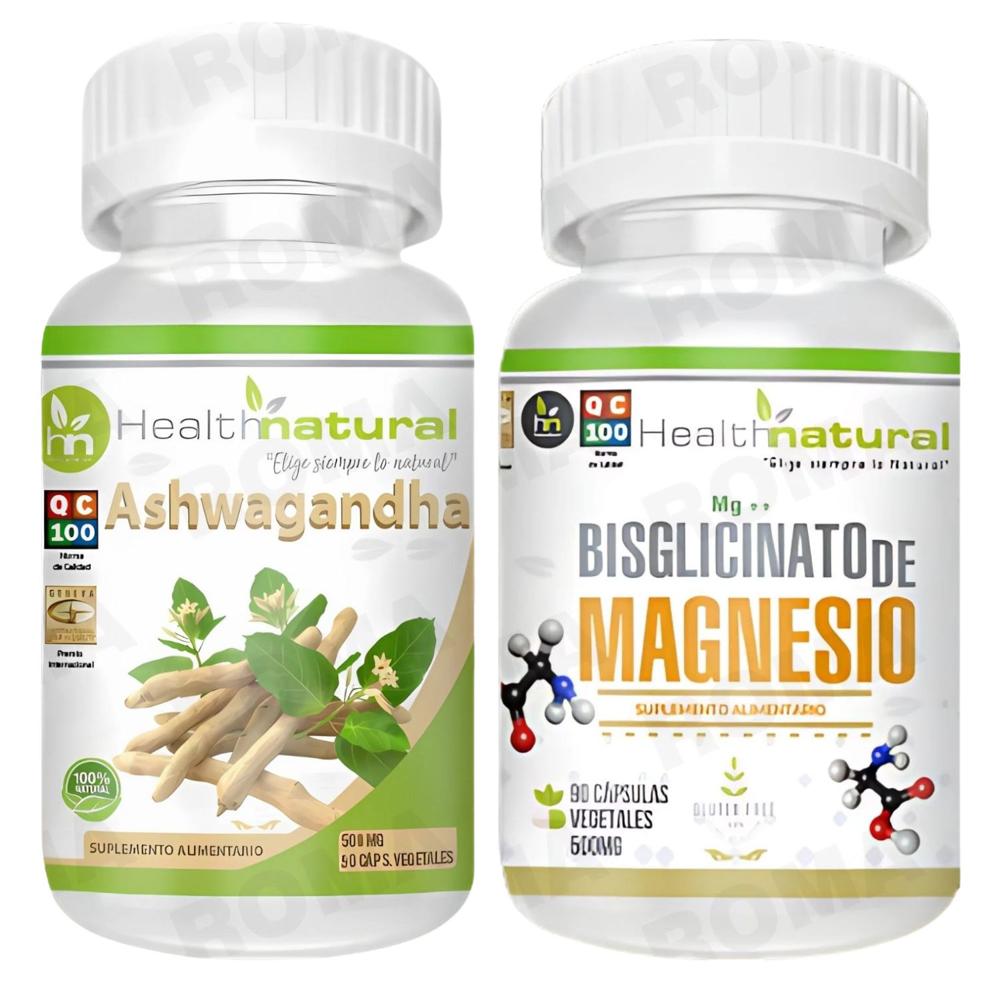 ASHWAGANDHA HEALTHNATURAL + BISGLICINATO DE MAGNESIO HEALTHNATURAL