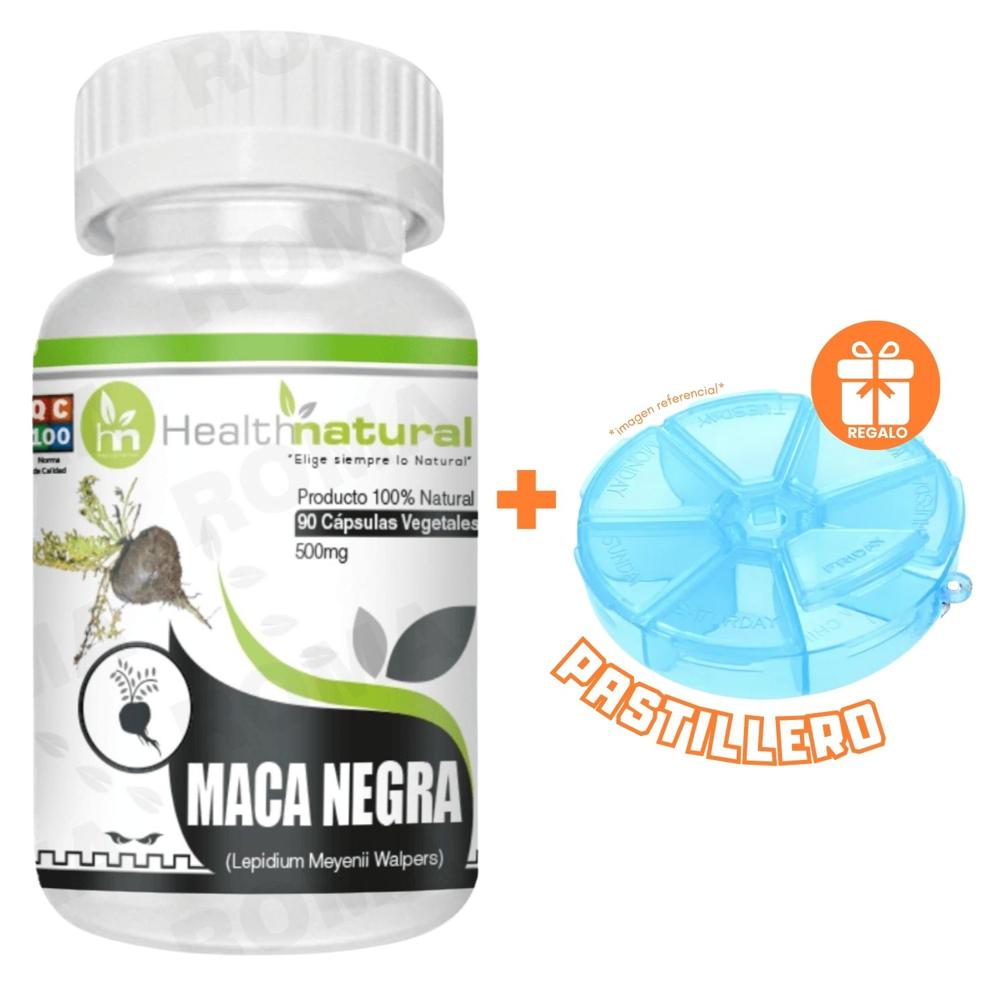 MACA NEGRA HEALTHNATURAL 500MG + REGALO PASTILLERO