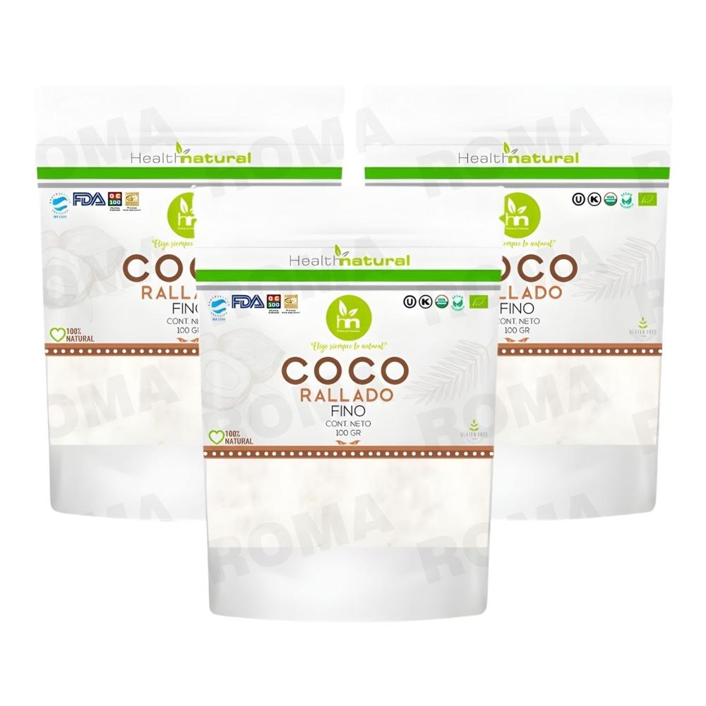PACK 3 COCO RALLADO FINO 100G HEALTHNATURAL