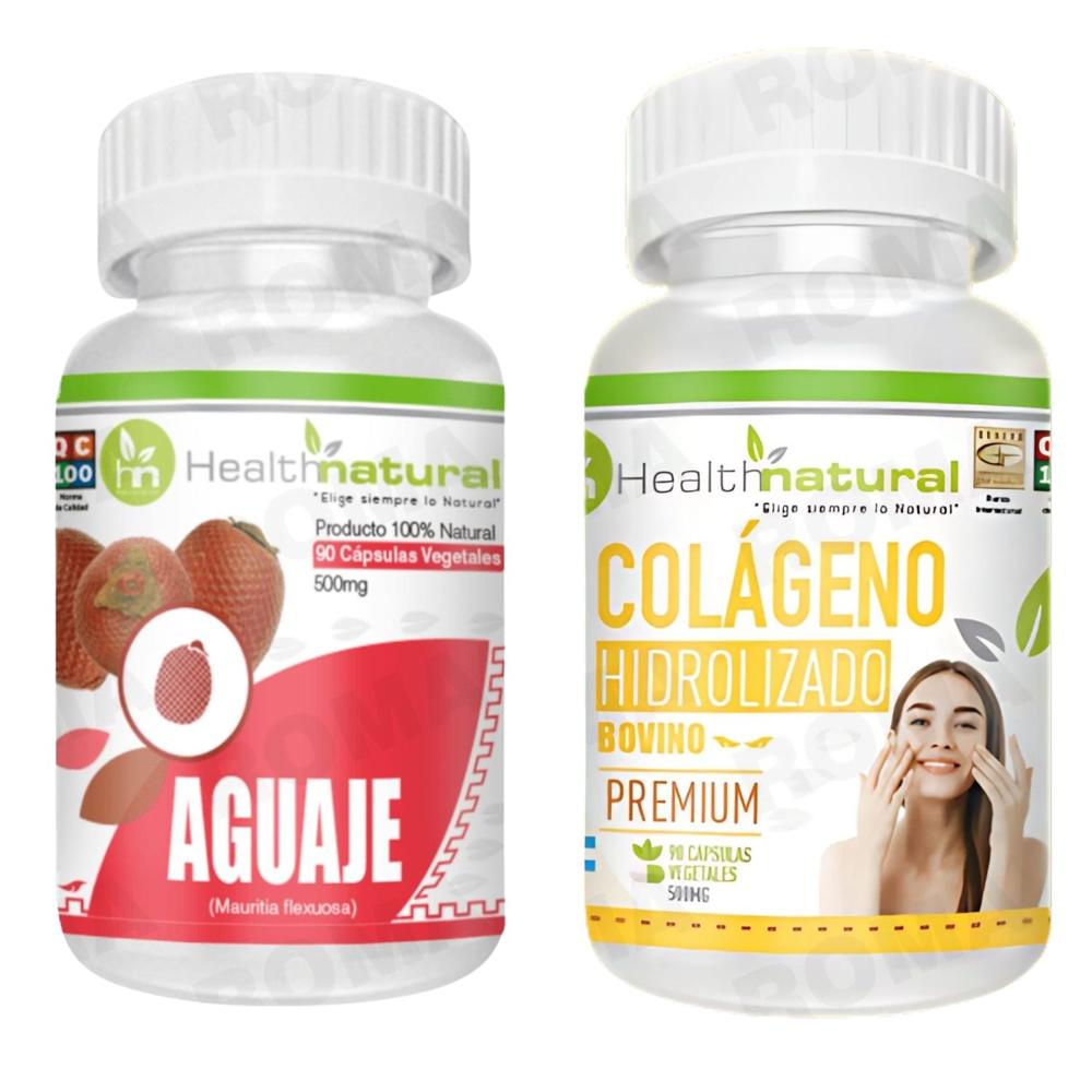AGUAJE HEALTHNATURAL 500MG + COLÁGENO HIDROLIZADO HEALTHNATURAL 500MG