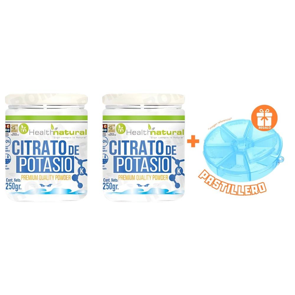 PACK 2 CITRATO DE POTASIO PREMIUM HEALTHNATURAL 500GR + REGALO