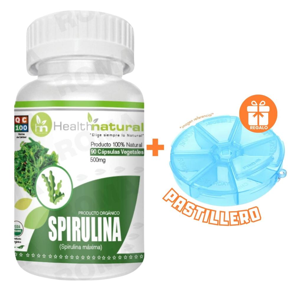 SPIRULINA HEALTHNATURAL 500MG + REGALO PASTILLERO