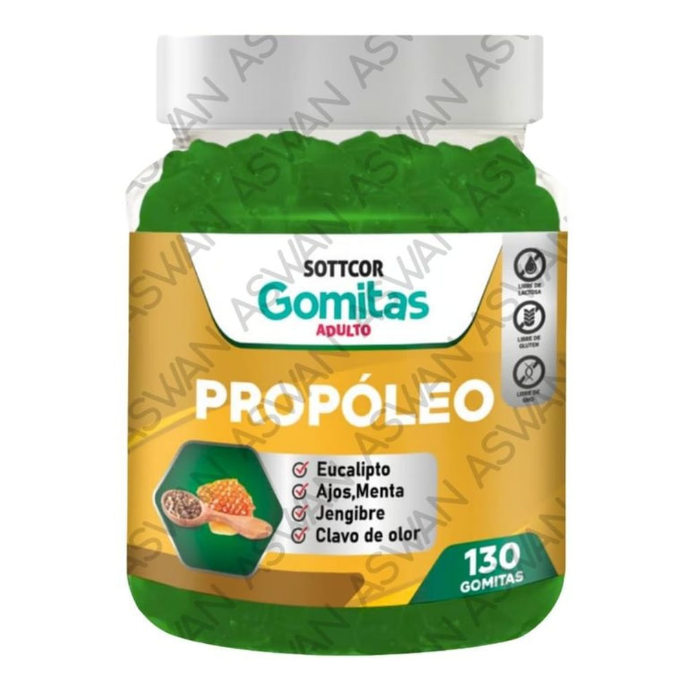 GOMITAS DE PROPOLEO PARA ADULTOS 130 UNIDADES SOTTCOR 100GR