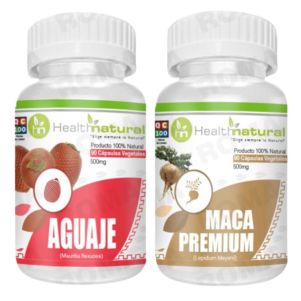 AGUAJE HEALTHNATURAL 500MG + MACA PREMIUM HEALTHNATURAL 500MG