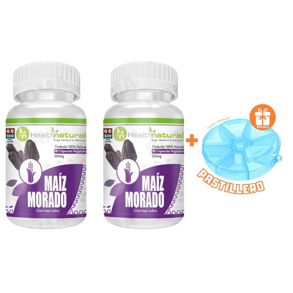 PACK 2 MAIZ MORADO HEALTHNATURAL 1000MG + REGALO PASTILLERO