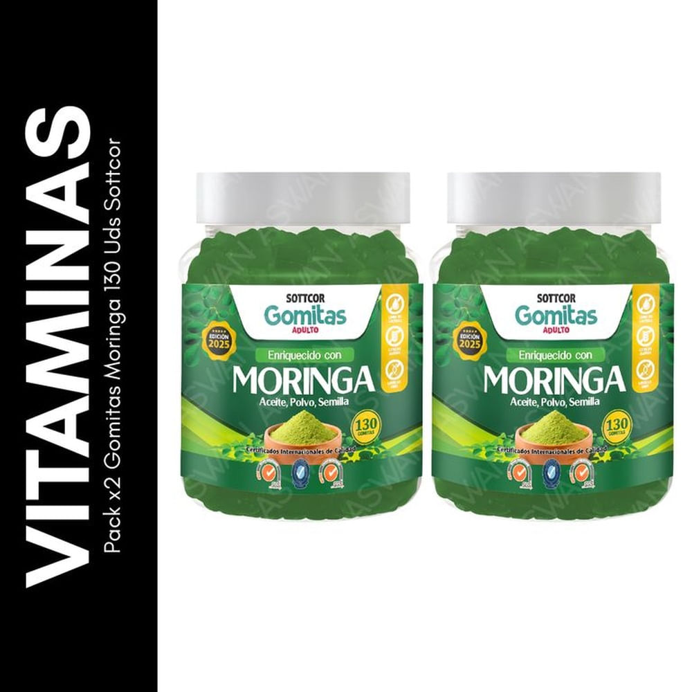 Pack x2 Gomitas Moringa 130 Uds Sottcor