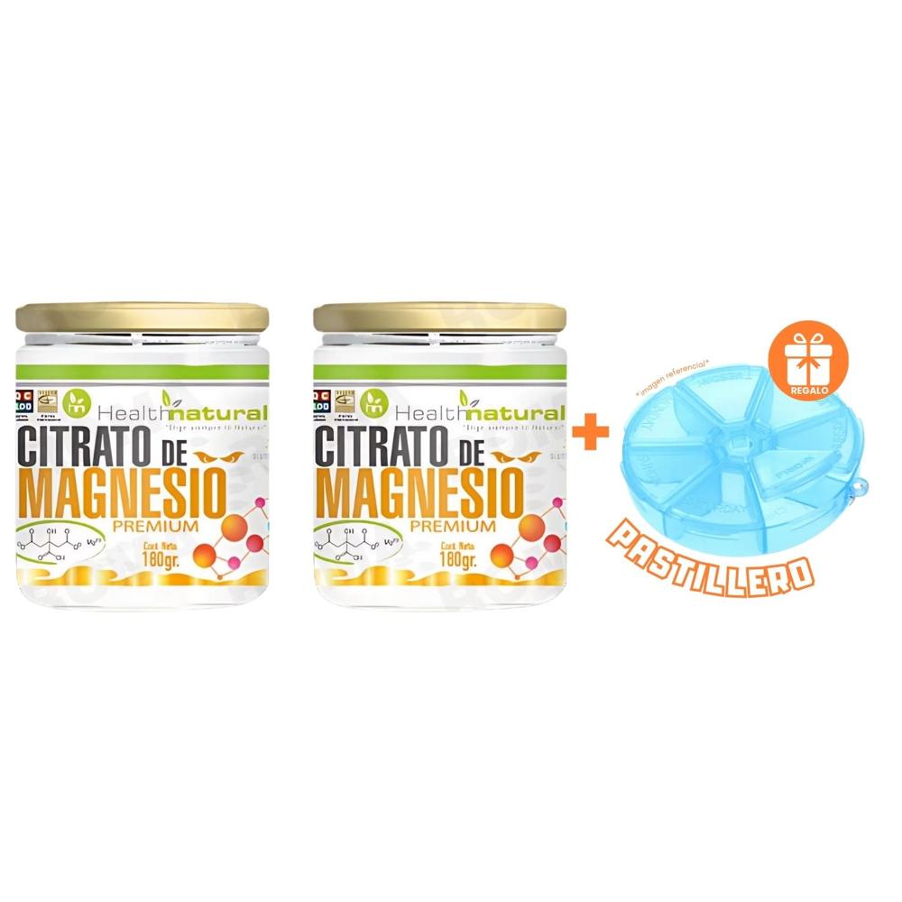 PACK 2 CITRATO DE MAGNESIO PREMIUM HEALTHNATURAL 360GR + REGALO