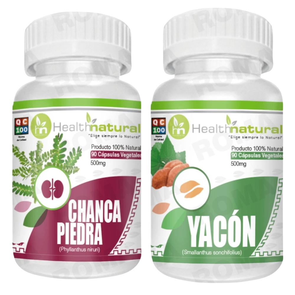 CHANCA PIEDRA HEALTHNATURAL 500MG + YACÓN HEALTHNATURAL 500MG