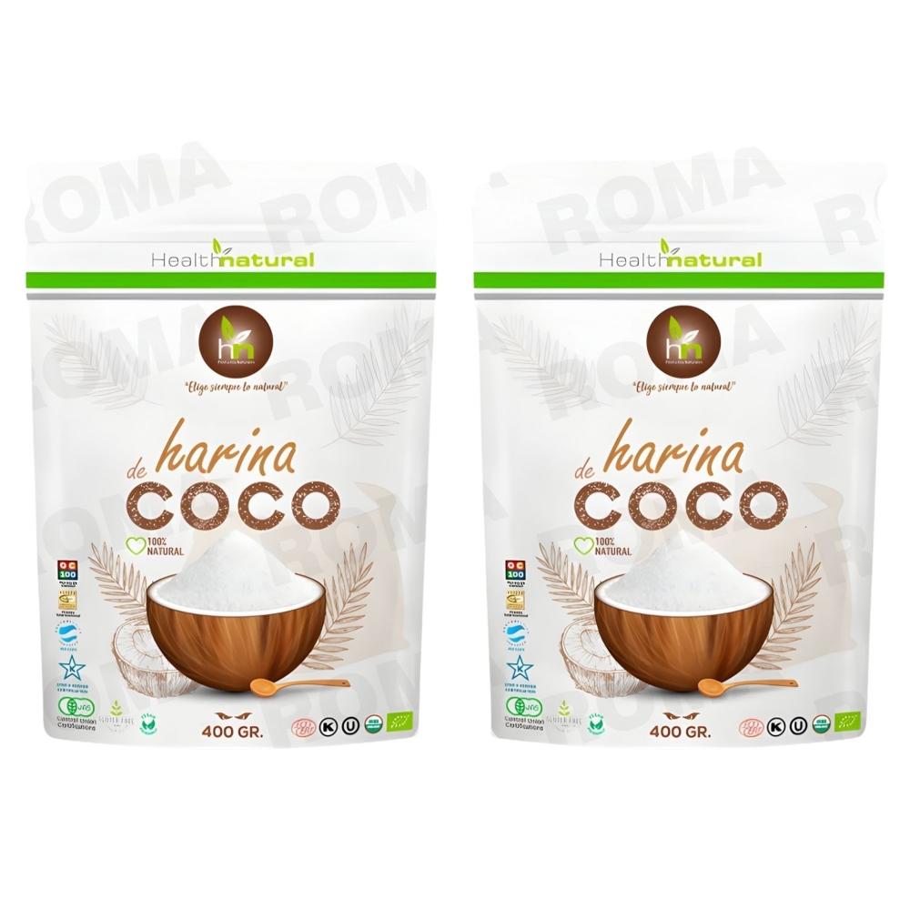 PACK 2 HARINA DE COCO EN POLVO 400G HEALTHNATURAL
