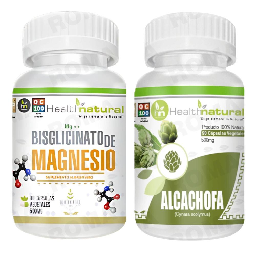 BISGLICINATO DE MAGNESIO HEALTHNATURAL + ALCACHOFA HEALTHNATURAL 500MG