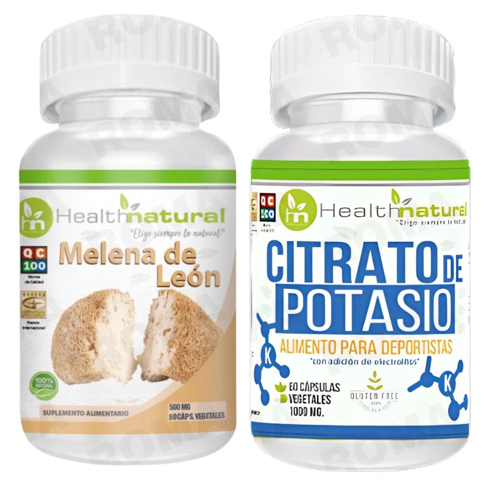 MELENA DE LEÓN HEALTHNATURAL + CITRATO DE POTASIO HEALTHNATURAL 1000MG