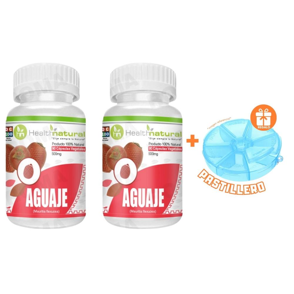 PACK 2 AGUAJE HEALTHNATURAL 1000MG + REGALO PASTILLERO