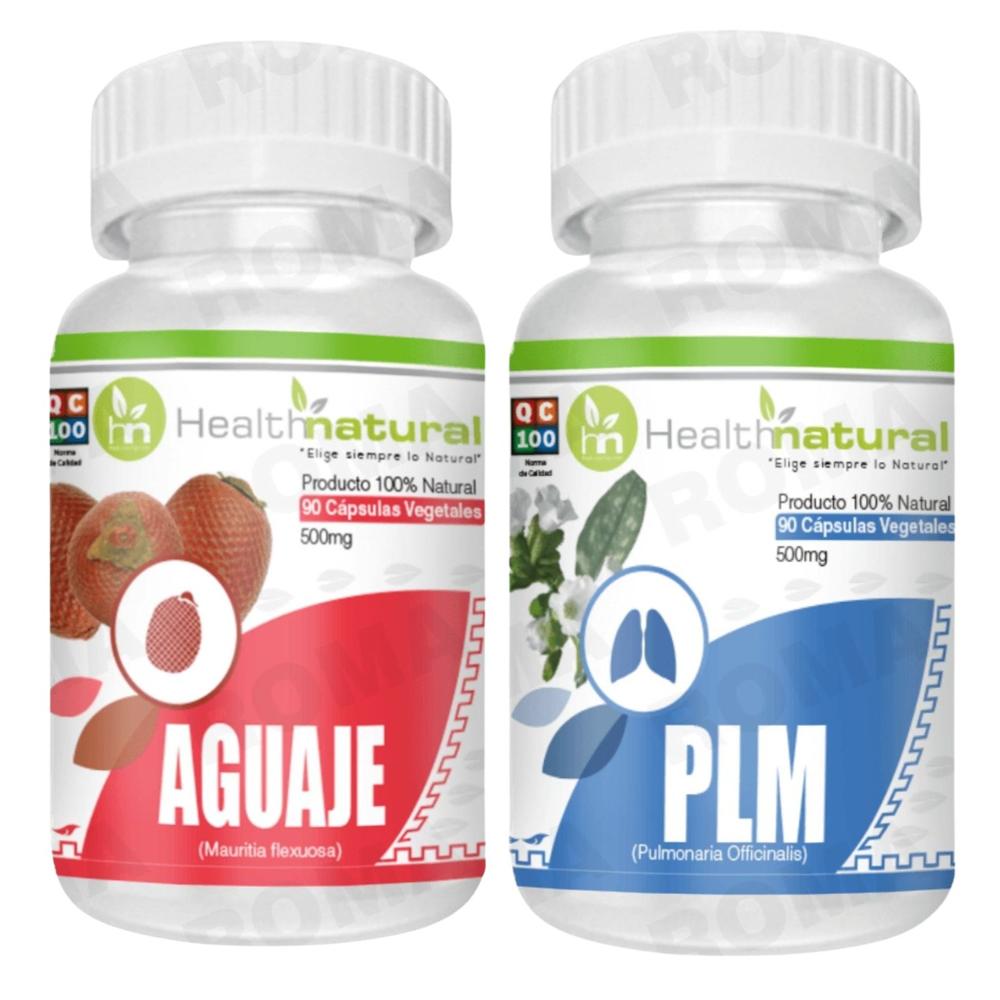AGUAJE HEALTHNATURAL 500MG + PLM(PULMONARIA) HEALTHNATURAL 500MG