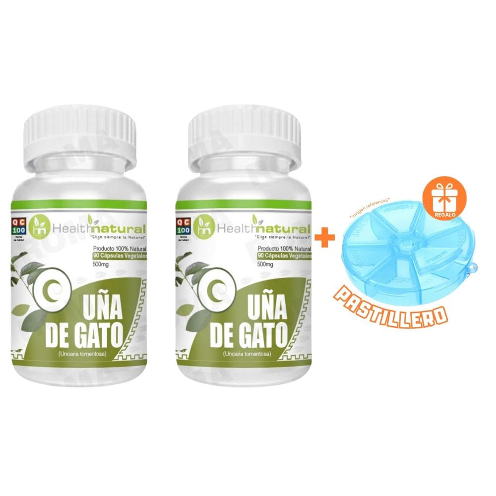PACK 2 UÑA DE GATO HEALTHNATURAL 1000MG + REGALO PASTILLERO