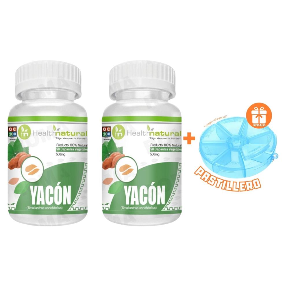 PACK 2 YACÓN HEALTHNATURAL 1000MG + REGALO PASTILLERO