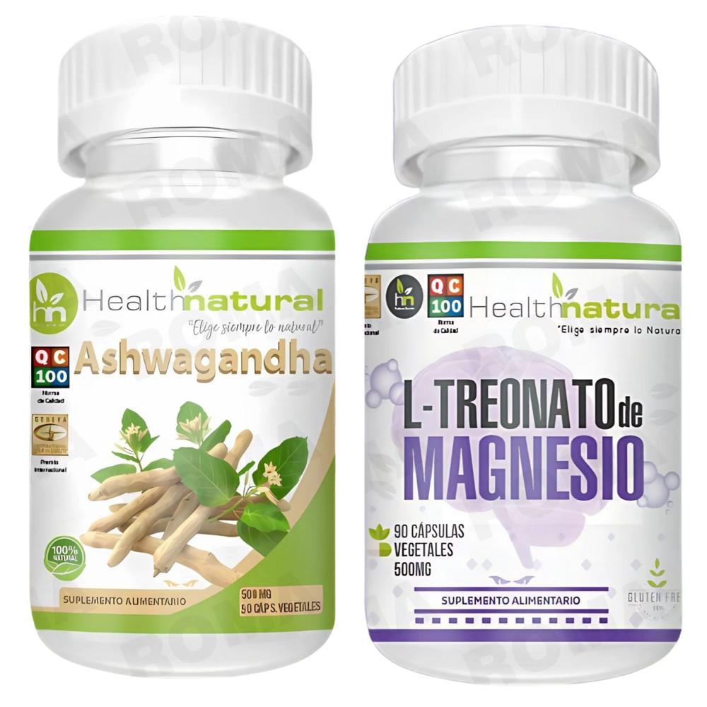 ASHWAGANDHA HEALTHNATURAL + L-TREONATO DE MAGNESIO HEALTHNATURAL 500MG