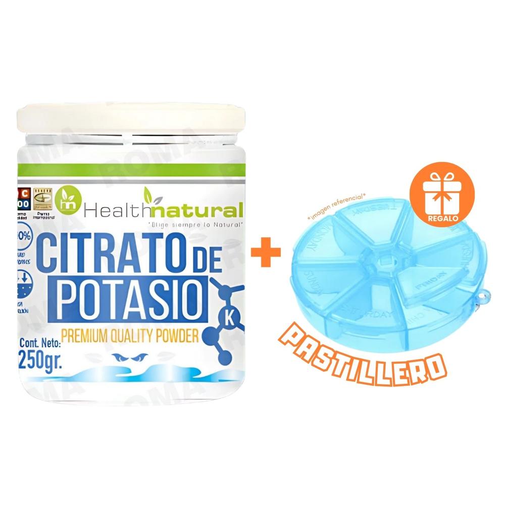 CITRATO DE POTASIO PREMIUM HEALTHNATURAL 250GR + REGALO PASTILLERO