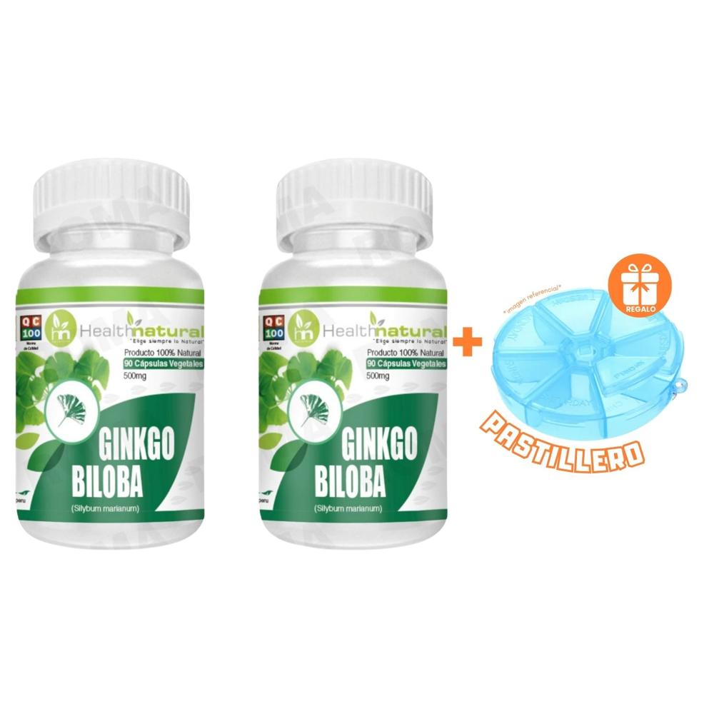 PACK 2 GINKGO BILOBA HEALTHNATURAL 1000MG + REGALO PASTILLERO