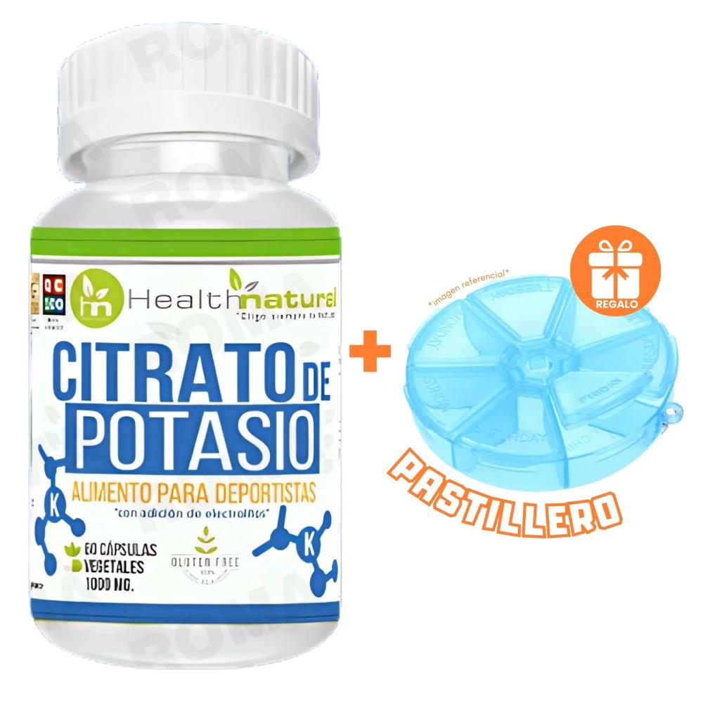 CITRATO DE POTASIO HEALTHNATURAL 1000MG + REGALO PASTILLERO