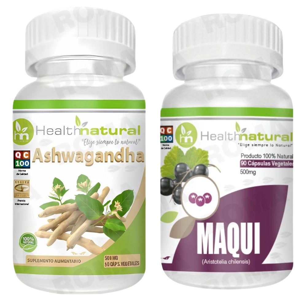 ASHWAGANDHA HEALTHNATURAL 500MG + MAQUI HEALTHNATURAL 500MG