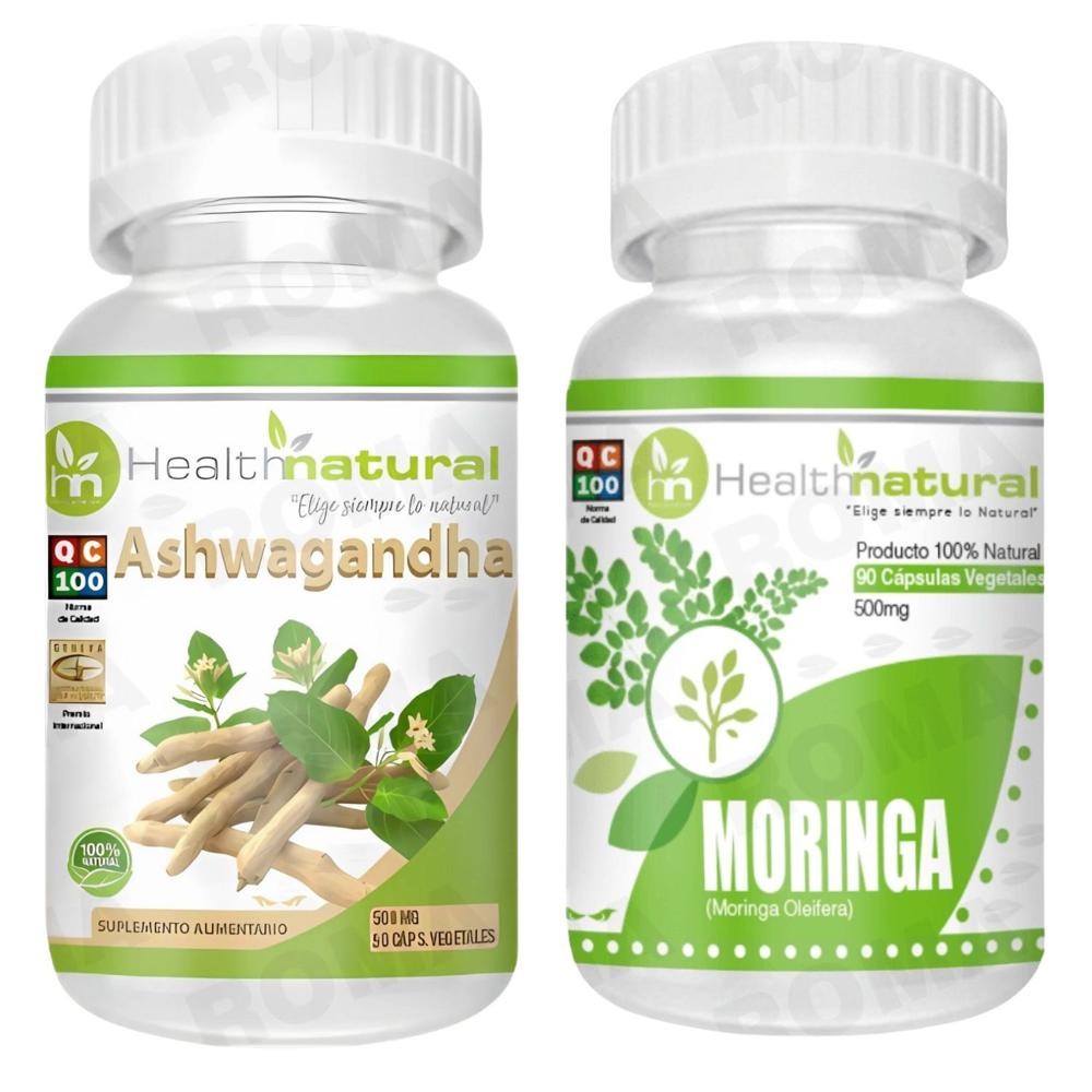 ASHWAGANDHA HEALTHNATURAL 500MG + MORINGA HEALTHNATURAL 500MG