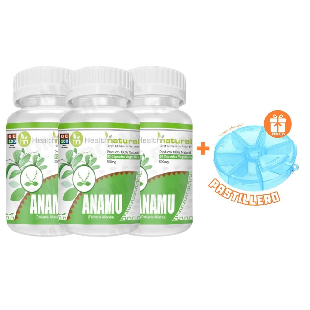 PACK 3 ANAMU HEALTHNATURAL 1500MG + REGALO PASTILLERO