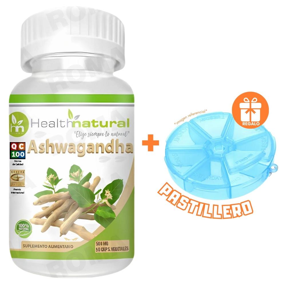 ASHWAGANDHA HEALTHNATURAL 500MG + REGALO PASTILLERO