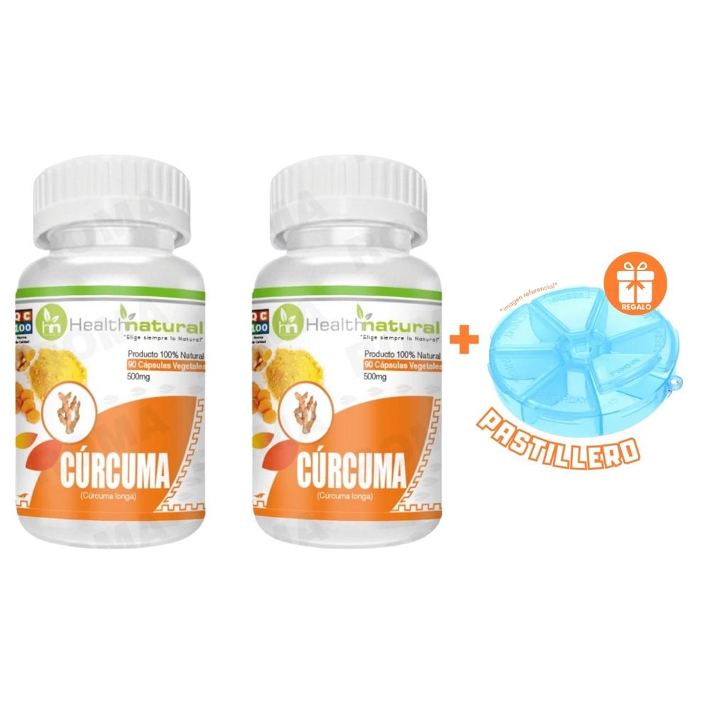 PACK 2 CÚRCUMA HEALTHNATURAL 1000MG + REGALO PASTILLERO