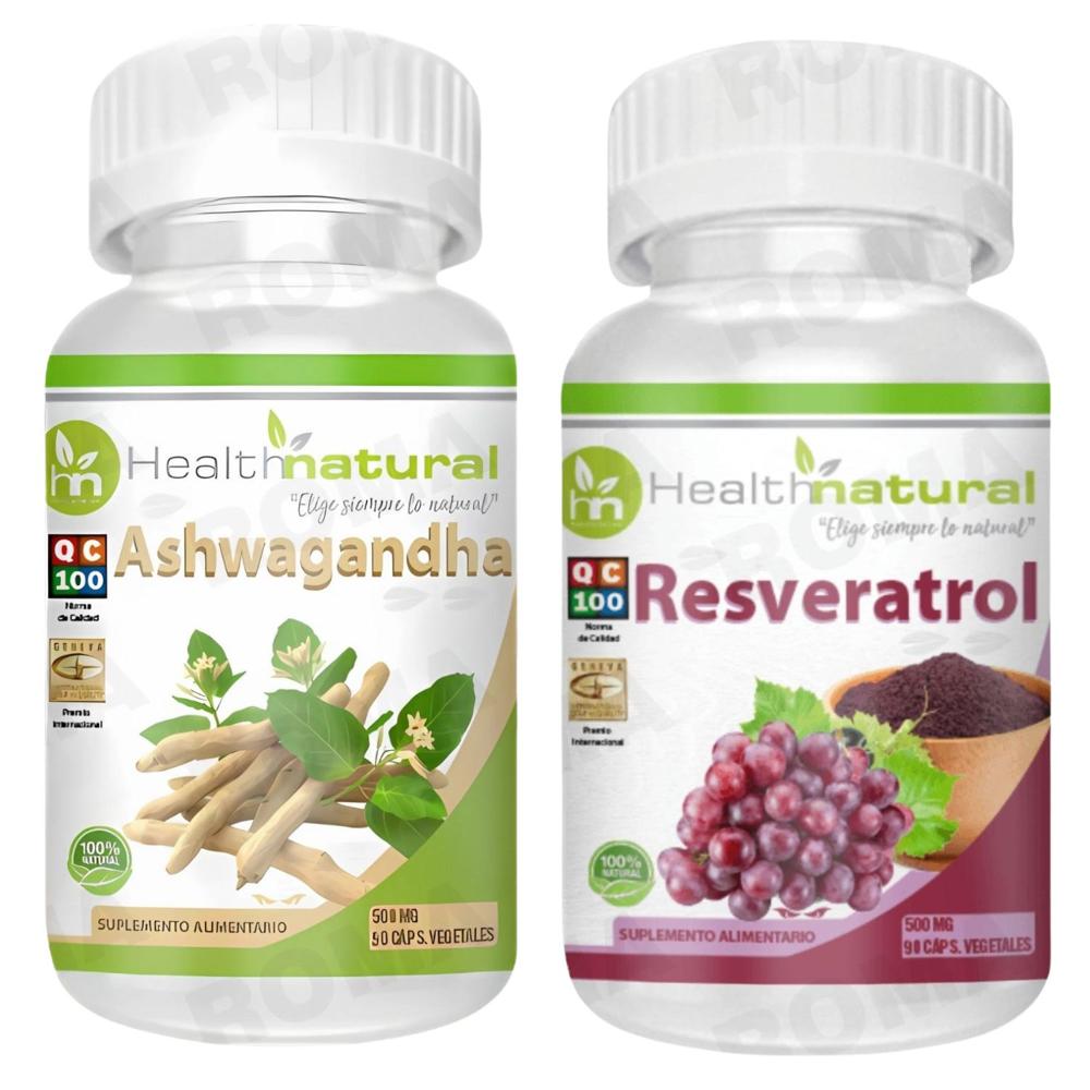 ASHWAGANDHA HEALTHNATURAL 500MG + RESVERATROL HEALTHNATURAL 500MG