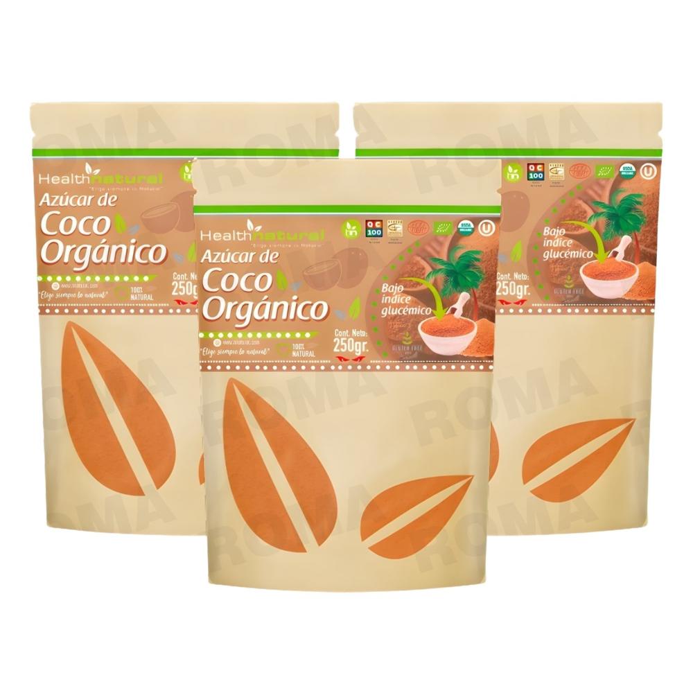 PACK 3 AZÚCAR DE COCO 250G HEALTHNATURAL