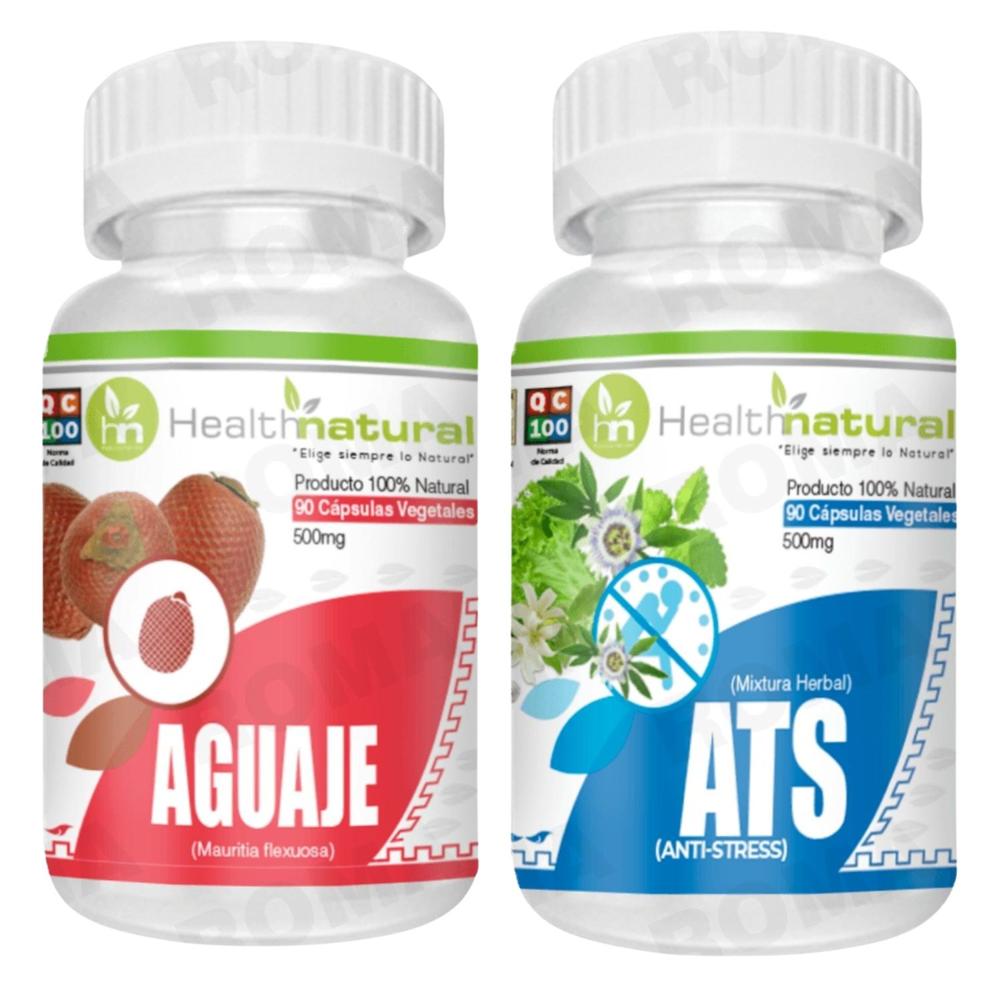 AGUAJE HEALTHNATURAL 500MG + ATS(ANTI-STRES) HEALTHNATURAL 500MG