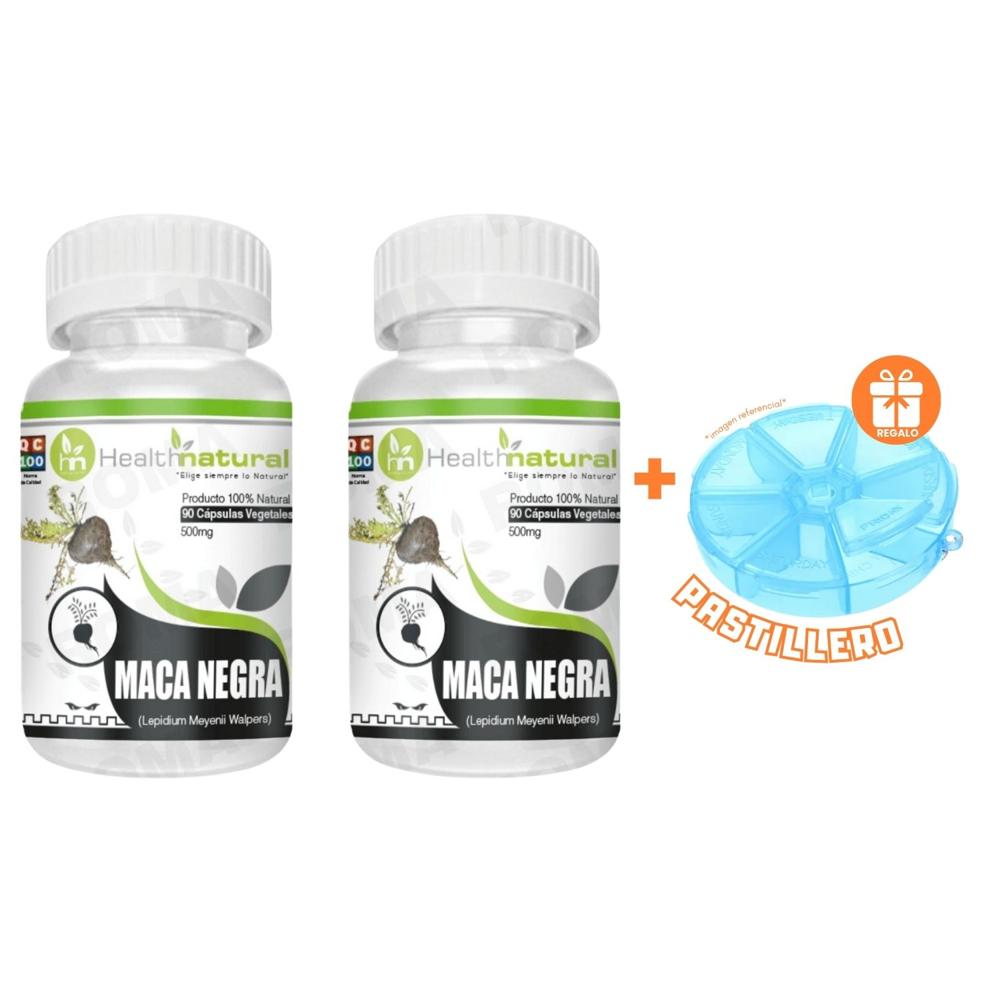 PACK 2 MACA NEGRA HEALTHNATURAL 1000MG + REGALO PASTILLERO
