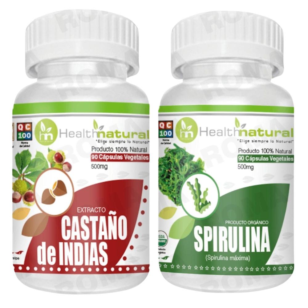 CASTAÑO DE INDIAS HEALTHNATURAL 500MG + SPIRULINA HEALTHNATURAL 500MG