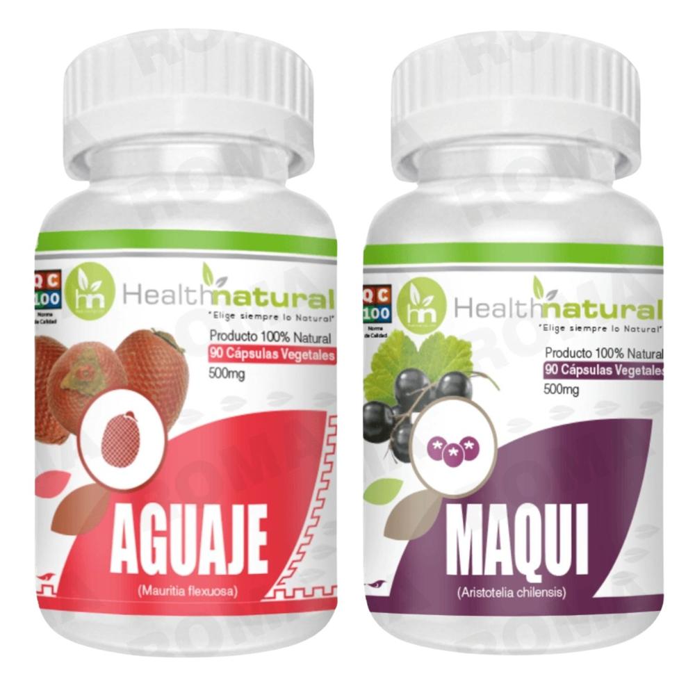 AGUAJE HEALTHNATURAL 500MG + MAQUI HEALTHNATURAL 500MG
