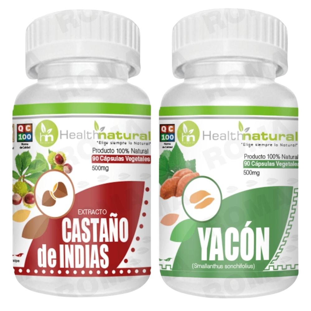 CASTAÑO DE INDIAS HEALTHNATURAL 500MG + YACÓN HEALTHNATURAL 500MG