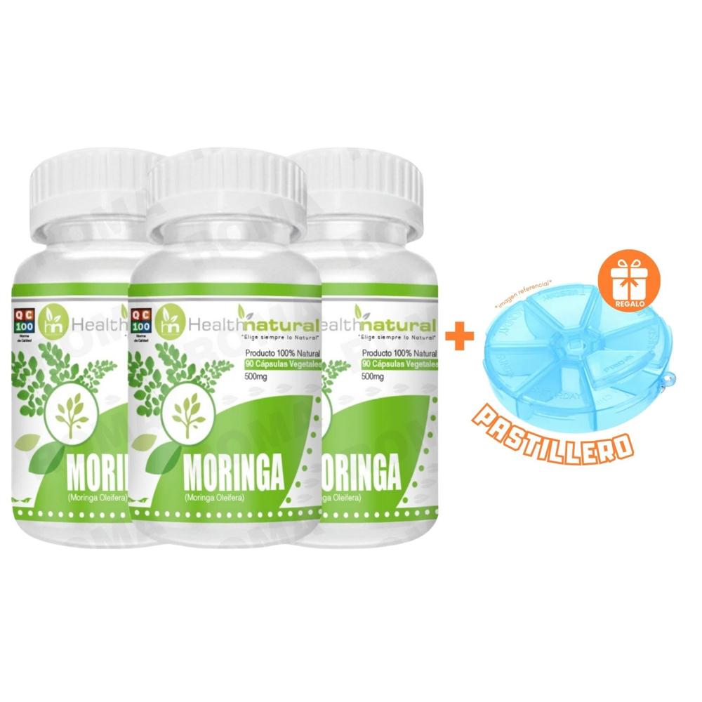 PACK 3 MORINGA HEALTHNATURAL 1500MG + REGALO PASTILLERO