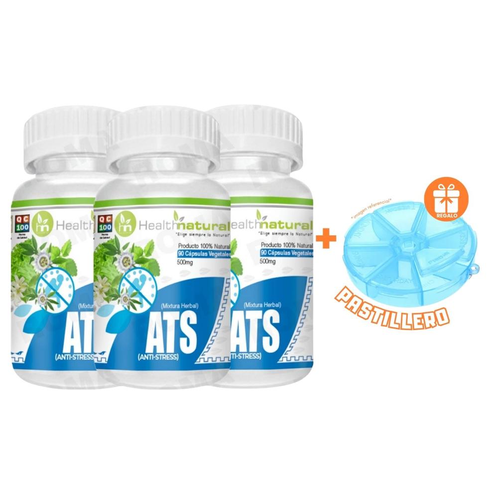 PACK 3 ANTI-STRES (ATS) HEALTHNATURAL 1500MG + REGALO PASTILLERO